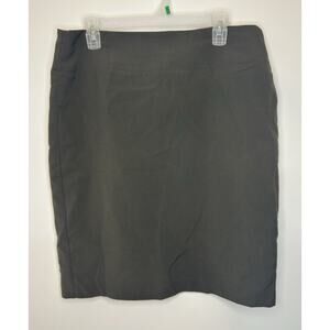ALFANI Green Polyester Blend Lined Solid Skirt Slit Business Casual Womens 12